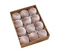 Set di 12 ornamenti natalizi in velluto per la decorazione dell'albero di Natale, 8 cm, palline in morbido velluto con stile, per esposizione dell'albero delle vacanze, viene fornito in scatola di