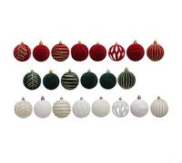 Set di 12 ornamenti per albero di Natale in velluto con palline floccate per decorazioni stagionali eleganti e senza tempo (LM116-6CM2H)