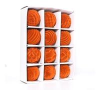 Set di 12 palline di Natale in velluto, 6 cm, in plastica infrangibile, floccate, decorazioni da appendere all'albero di Natale, per matrimoni, vacanze, feste (arancione)