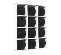 Set di 12 palline di Natale in velluto da appendere, 6 cm, in plastica infrangibile, floccate, decorazioni da appendere all'albero di Natale, per matrimoni, vacanze, feste (nero)