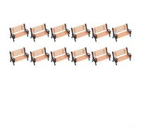 Set di 12 panchine in scala 1:87 HO per layout stradali, piattaforme della stazione e scene di diorama, mobili in miniatura in plastica per gli appassionati delle ferrovie