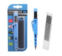 Set di 12 pennarelli meccanici creativi per fori profondi, temperamatite integrato, 2,8 mm, 12 ricariche, per marcatori meccanici a foro profondo, per la lavorazione del legno, per lavori del legno
