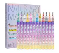 Set di 12 pennarelli per nail art, per donne e bambini, per nail art fai da te, ad asciugatura rapida, per nail art 3D, strumento fai da te per graffiti (A)