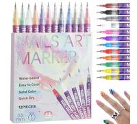 Set di 12 penne colorate per nail art, pennarelli per unghie in gel, pittura acrilica rapida e 3D, strumenti per manicure fai da te per la casa e il salone