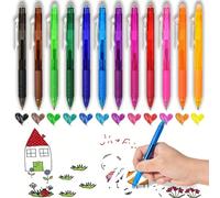 Set di 12 penne gel cancellabili colorate, punta fine da 0,5 mm, penne a scatto laterale per scrivere, disegnare, organizzare agende, forniture per ufficio e scuola, per far scomparire gli errori in q
