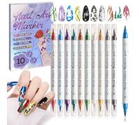 Set di 12 penne per nail art 3D, 10 colori, penna 3D per unghie