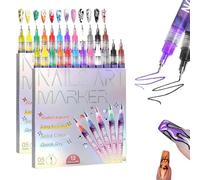 Set di 12 penne per nail art 3D per nail art fai da te, penne a punta fine da 0,5 mm, per graffiti Dotting Drawing Painting Point Liner (2 set)