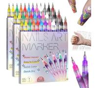 Set Di 12 Penne Per Nail Art Colorate, Penne Per Graffiti, Pennarelli Per Nail Art, Pennarelli Per Smalto 3D, Strumento Per Punteggiare Le Unghie, Pennello Per Disegnare E Dipingere, Strumenti(3 Set)