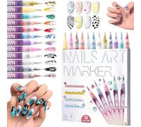 Set di 12 penne per nail art, per nail art 3D, per nail art, per nail art, nail art, bellezza e adorn manicure Tool (C)