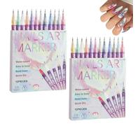 Set di 12 penne per unghie 3D per nail art fai da te, linea per nail art, graffiti, nail art fai da te (2 scatole)