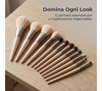 Set di 12 Pennelli Make Up per Trucco - Set Pennelli Trucco Viso e Occhi