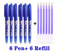 Set di 12 pezzi (6 penne cancellabili e 6 ricariche) di penne gel cancellabili da 0.5 mm, set di 8 colori di magico cancellabile, lavabile, per ufficio, scrittura, cancelleria scolastica