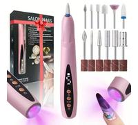 Set di 12 pezzi di limatrice elettrica per unghie, con display LCD, design 2 in 1 che combina trapano per unghie e lampada per unghie, strumento portatile per la cura, la lucidatura e la modellazione