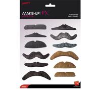 Set Di 12 Pezzi Di Moustache Assortiti Per Adulti Commedia Costume