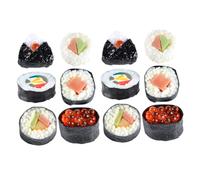 Set di 12 Pezzi di Sushi Realistici in Pvc, Riutilizzabili per Esposizione | Prop Realistico per Educazione Culinaria e Foto Menu, Adatto a Vetrine Sushi e Cucine Giocattolo
