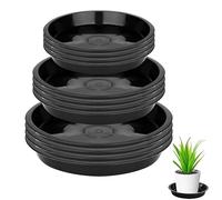 Set di 12 piattini per piante in plastica nera - include dimensioni 15,2 cm, 20,3 cm e 25,4 cm - vassoi rotondi resistenti per uso interno ed esterno - proteggono le superfici dai danni causati