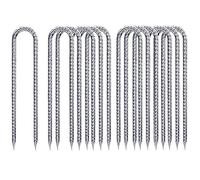 Set di 12 picchetti per esterni, lunghezza 30 cm, ganci a U zincati, picchetti stabili da campeggio, per tende da esterni