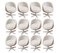 Set di 12 piccole sedie decorative per modelli in scala, espositori architettonici e accessori fotografici, sedie rotanti per case delle bambole