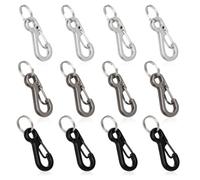 Set di 12 piccoli moschettoni a molla, mini moschettoni da 2,5 cm, in metallo, mini moschettoni in paracord, per cinghia della fotocamera, torcia, portachiavi, zaino