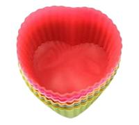 Set di 12 pirottini in silicone per cupcake, riutilizzabili e lavabili in lavastoviglie (amore)