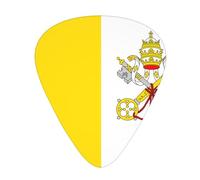 Set di 12 plettri con bandiera del Vaticano, sottili, medi e spessi, adatti per chitarra, basso, chitarra elettrica e ukulele