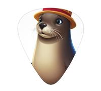 Set di 12 plettri con castoro stampato, sottili, medi e spessi, adatti per chitarra, basso, chitarra elettrica e ukulele