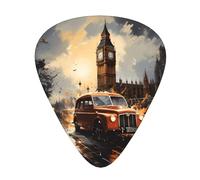 Set di 12 plettri London Color Taxi Prints, tono nitido comodo e resistente all'usura, per chitarra e ukulele