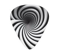 Set di 12 plettri per chitarra a spirale, con stampa gif ottica, disponibile in 3 spessori, adatto per chitarre acustiche ed elettriche