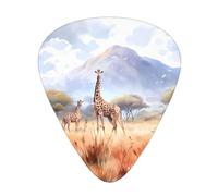 Set di 12 plettri per chitarra African Savanna Giraffe Stampe tono nitido comodo e resistente all'usura per chitarra e ukulele