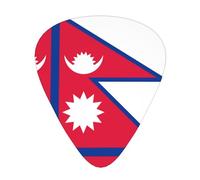 Set di 12 plettri per chitarra Bandiera del Nepal Stampe tono nitido comodo e resistente all'usura per chitarra e ukulele