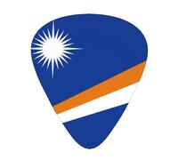 Set di 12 plettri per chitarra Bandiera delle Isole Marshall Stampe tono nitido comodo e resistente all'usura per chitarra e ukulele