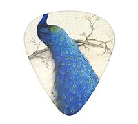 Set di 12 plettri per chitarra Blue Peacock per chitarra acustica, chitarra elettrica, contrabbasso, ukulele
