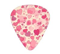 Set di 12 plettri per chitarra, comodi da tenere in mano, con bordi lisci, tre spessori da abbinare a cuori rosa