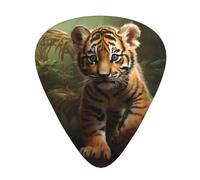Set di 12 plettri per chitarra, comodi da tenere in mano, con bordi lisci, tre spessori da abbinare a cuccioli di tigri della giungla