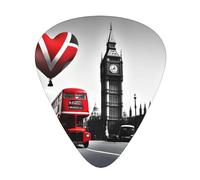Set di 12 plettri per chitarra, comodi da tenere in mano, con bordi lisci, tre spessori da abbinare a I Love London Picture