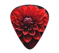 Set di 12 plettri per chitarra, comodi da tenere in mano, con bordi lisci, tre spessori da abbinare a Pretty Red Flower Picture