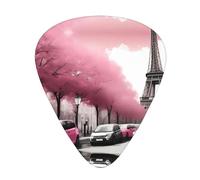 Set di 12 plettri per chitarra, comodi da tenere in mano, con bordi lisci, tre spessori da abbinare a Paris Street, Torre Eiffel, stampe floreali