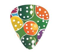 Set di 12 plettri per chitarra, comodi da tenere in mano, con bordi lisci, tre spessori da abbinare a palle da pickleball, colori del modello