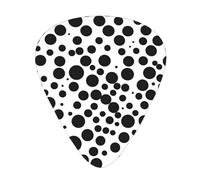 Set di 12 plettri per chitarra, comodi da tenere in mano, con bordi lisci, tre spessori da abbinare a pois bianchi e neri