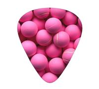 Set di 12 plettri per chitarra, comodi da tenere in mano, con bordi lisci, tre spessori da abbinare a palline da tennis rosa brillante. Stampa