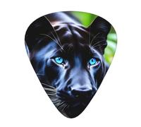 Set di 12 plettri per chitarra, comodi da tenere in mano, con bordi lisci, tre spessori da abbinare a Panther With Blue Eyes Picture