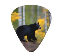 Set di 12 plettri per chitarra, comodi da tenere in mano, con bordi lisci, tre spessori da abbinare a rge e piccoli orsi neri