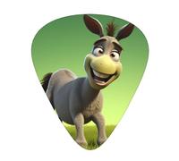 Set di 12 plettri per chitarra, comodi da tenere in mano, con bordi lisci, tre spessori da abbinare a simpatici asini