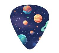 Set di 12 plettri per chitarra, comodi da tenere in mano, con bordi lisci, tre spessori da abbinare a Space Planet Printing