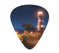 Set di 12 plettri per chitarra, comodi da tenere in mano, con bordi lisci, tre spessori da abbinare a Starfish Lighthouse Beach Picture