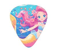 Set di 12 plettri per chitarra, comodi da tenere in mano, con bordi lisci, tre spessori da abbinare a una bella sirena colorata
