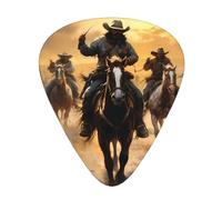 Set di 12 plettri per chitarra, comodi da tenere in mano, con bordi lisci, tre spessori da abbinare ai cowboy del Texas in sella e alla corsa