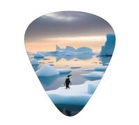Set di 12 plettri per chitarra, comodi da tenere in mano, con bordi lisci, tre spessori da abbinare al motivo Penguin Antarctica Ice