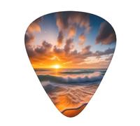 Set di 12 plettri per chitarra, comodi da tenere in mano, con bordi lisci, tre spessori da abbinare al modello Beach Maui Hawaii Sunset Sea Waves Clouds