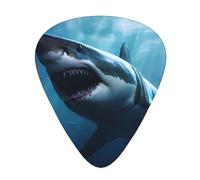 Set di 12 plettri per chitarra, comodi da tenere in mano, con bordi lisci, tre spessori da abbinare al modello Great White Shark